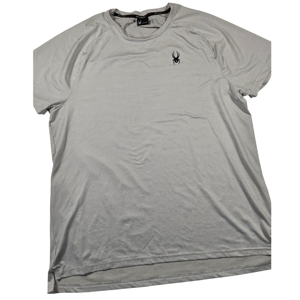 Spyder Active ProWEB Mens Gray Performance T-Shirt Short Sleeve‎ Athletic Top XL